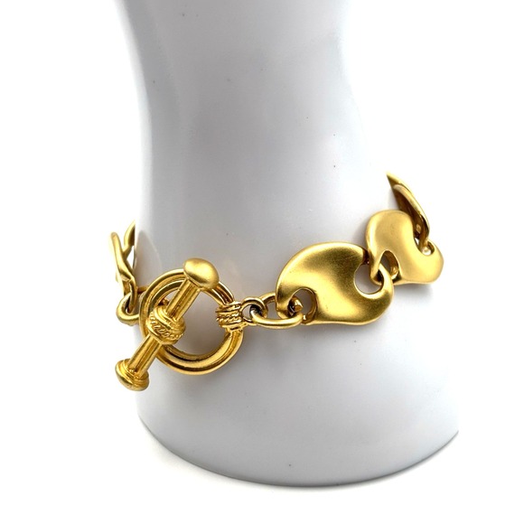 VINTAGE lima bean gold tone‎  Bracelet - Picture 1 of 6